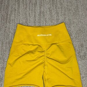 Alphalete Mustard High-Rise Shorts